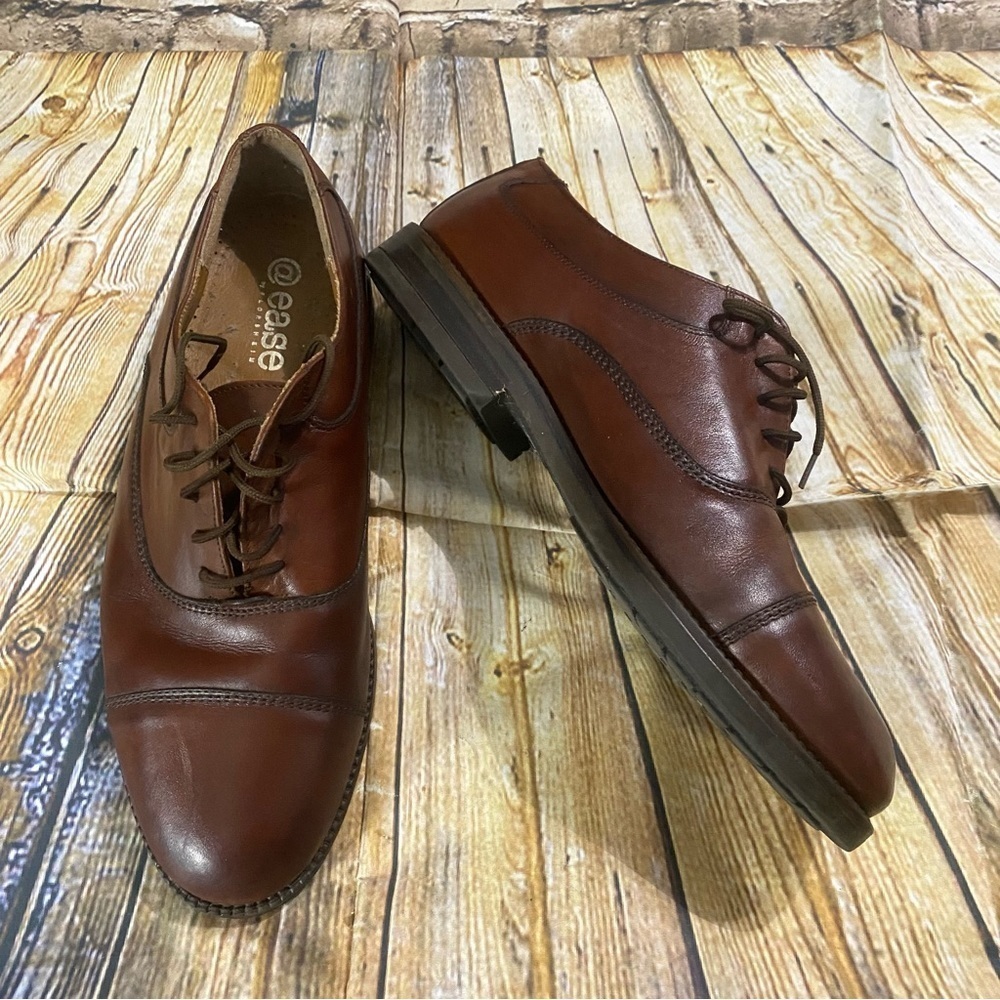 Florsheim @Ease Lace Up Brown Leather Derby Oxfords Size 11 D